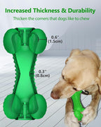 SCHITEC Squeaky Dog Chew Toy for Aggressive Chewers Large Breed, Tough Interactive Teething Rubber Bone for Big Medium Dogs