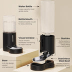 CZPET Elevated Dog Water Bowl Dispenser with Mat for Large Dogs,Tall Raised Pet Waterer Stand,Relieve Neck Pressure,Large Capacity and Drinking Area Noise-Free for Pets (9L+Stand+Mat)