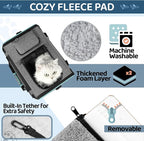 Cat Carrier American, United, Delta Airline Approved/Soft-Sided Pet Travel Bag for Medium Cat 15+ lbs Small Dog Traveling Crate Under 15 Pounds TSA Approved Carrying Cage Underseat Cabin Gray