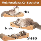 Nekosan Cat Scratcher Cardboard Bed, 27.5" Extra Large Cat Scratch Sofa Bed, Cat Scratcher Lounge Bed for Indoor Cats, 27.5 x 10 Inches Cat Couch Bed - Scratching Board