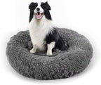 Dog Bed, Cat Calming Bed, Faux Fur Pillow Pet Donut Cuddler Round Plush Bed for Large Medium Small Dogs and Cats