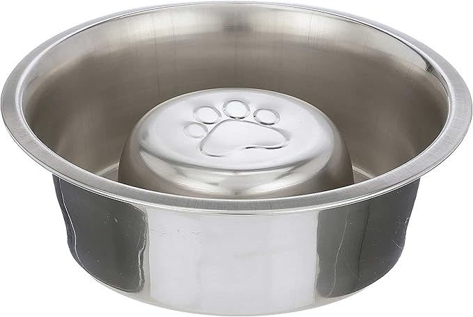 Neater Pet Brands Stainless Steel Slow Feed Dog Bowl for Fast Eating Large Breed, Metal Slow Feeder Dog Bowl Fits in Large Neater Feeders, for Puppy or Dogs (>40 lbs), 3 Cup Food Capacity