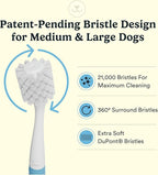 Jasper Macrobrush 360º, Dog Toothbrush for Medium to Large Dogs, Soft-Bristled Dog Tooth Brushing Kit - Premium Non-Slip Handle with 2 Replaceable Tooth Brush Heads, Use with Pet Toothpaste