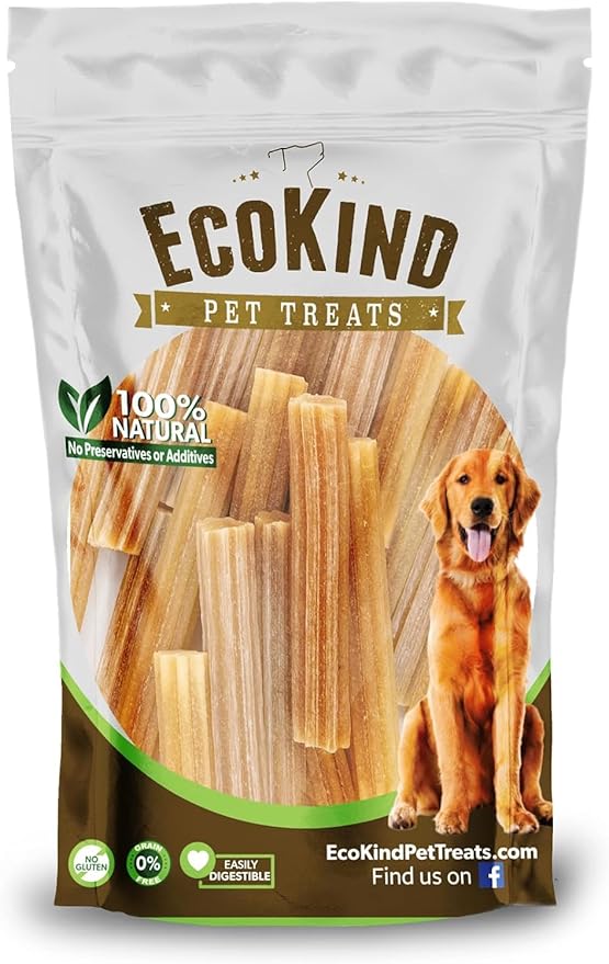EcoKind Pet Treats Premium Gold Peanut Butter Flavored Churro Chews | All Natural Himalayan Yak Cheese Dog Chew for Small to Large Dogs | Keeps Dogs Busy & Enjoying Indoors & Outdoor Use (30 Sticks)