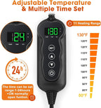 GASUR Pet Heating Pad, Waterproof Electric Dog Cat Heat Pad with Timer, Temperature Adjustable Heated Cat Bed for Winter, Auto Power-Off, Anti-bite Heated Pad for Dogs Cats -18''x16'', Small