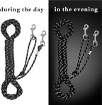 Reflective Cat Leash -50FT Cat Cable Out Escape Proof Walking Leads Yard Long Durable Safe Leash Traning Play Outdoor for Puppies/Kittens/Small Animals(Black)