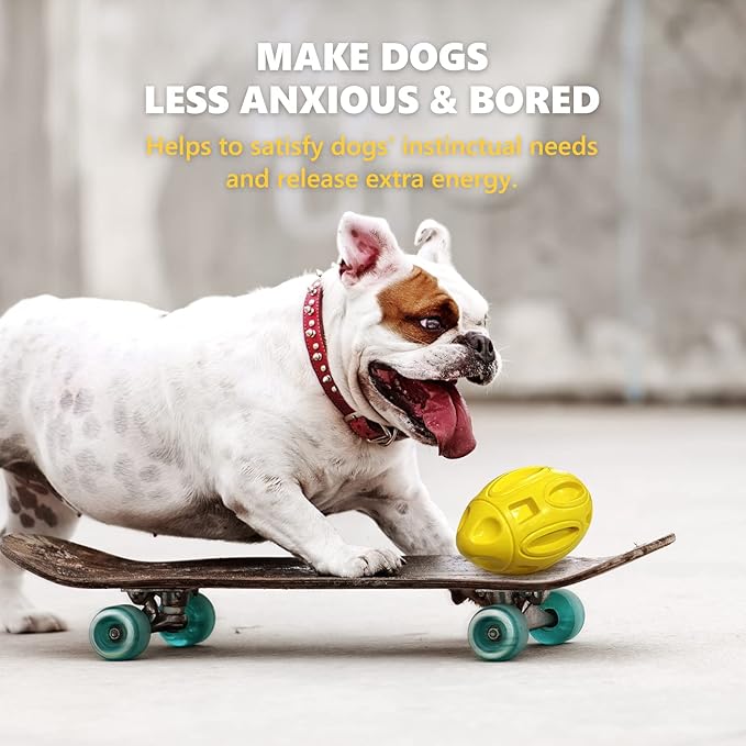 EASTBLUE Squeaky Dog Toys for Aggressive Chewers: Rubber Puppy Chew Ball with Squeaker, Almost Indestructible and Durable Pet Toy for Medium and Large Breed