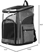 Cat Carrier Backpack for Small Medium Cats Dogs Backpack Puppies up to 26 Lbs, Excellent Visibility and Airflow,Lightweight and Portable Travel Pet Carrier Bag Foldable Design
