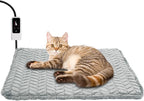 Heeyoo Pet Heating Pad, Adjustable Temperature Dog Cat Heating Pad with Timer, Waterproof Heated Dog Bed with Chew Resistant Cord, Auto Power-Off Indoor Pet Heated Mat for Dogs and Cats