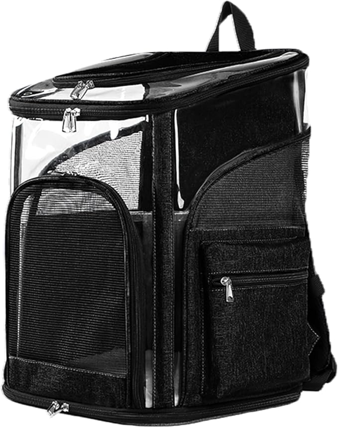 Cat Carriers Dog Carrier Pet for Small Medium Cats Dogs Puppies up to 25 Lbs, TSA Airline Approved Soft Sided, Collapsible Travel Puppy - Black Grey (L: 15.8" LX12.6 WX19.7 H, Black)