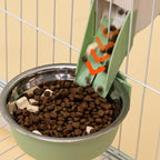 Hanging Cage Automatic Food Water Dispenser Kennel Gravity Pet Feeder Set with Separate Food Bowl and 500ML Waterer, Crate Auto Feeder Dish for Small Pets Cats Puppy Ferret Bunny Guinea Pig