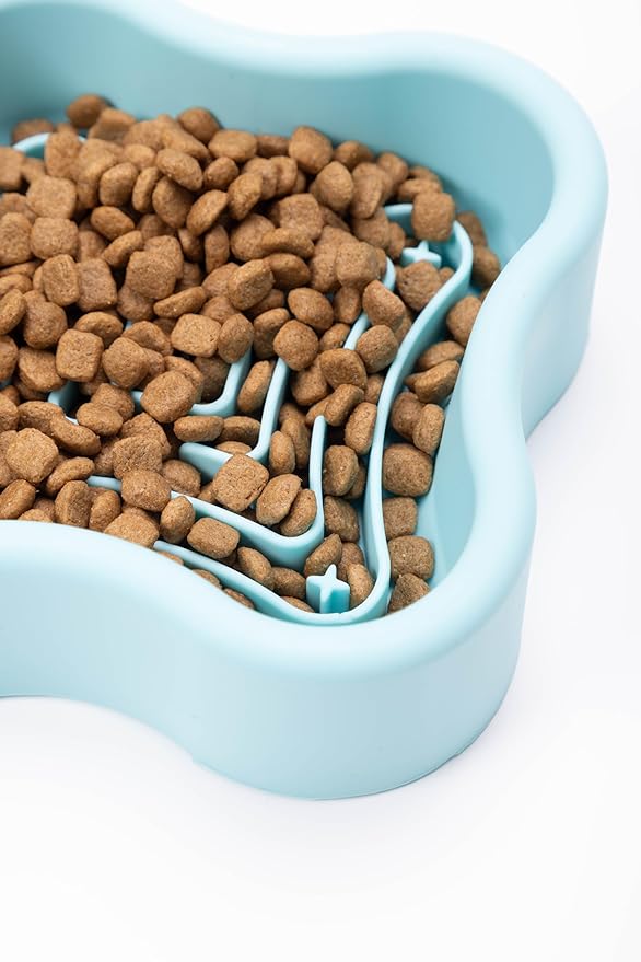 Silicone Slow Feeder Dog Bowl, Non-Slip Pet Food Dish for Small & Medium Dogs, Interactive Slow Eating Bowl, Puzzle Toy for Pets Food Training, Healthy Eating Aid, Anti-Choking