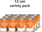 Amazon Basics Chopped Ground Dinner Wet Dog Food Variety Pack, Chicken and Rice Flavor and Chopped Dinner with Chicken, Made with Natural Ingredients, 13.2oz Cans (Pack of 12)