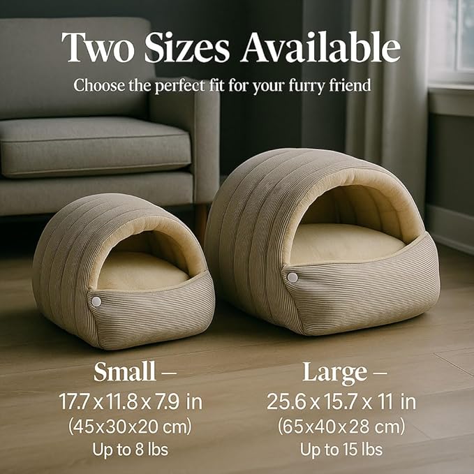 2026 Cozy Cat Cave Removable and Washable Winter Closed-Off Cat Bed Upgraded Cat Winter Bed with Soft Plush Cushion Warm Enclosed Sleeping House for Indoor Cats and Small Dogs (Purple, Large)