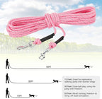 Rypet Reflective Cat Long Leash 15 FT Escape Proof Walking Leads Yard Long Leashes Durable Safe Personalized Extender Leash Traning Play Outdoor for Kitten, Puppy, Rabbit and Small Animals(Pink-S)