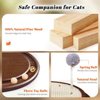 Cat Scratcher, Cat Natural Sisal Scratching Pad, Kitten Interactive Toy with Ball Track Spring Ball for Chasing Hunting Mental Physical Exercise Puzzle