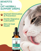 Hairball Treatment for Cats - Cat Hairball Remedy - with Natural Ingredients & Vitamins - Kitten Furball Treatment - Supports Skin & Coat, Digestion - Cat Grass Flavor