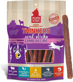 Plato Pet Treats Thinkers - Meat Sticks for Dogs - Limited Ingredient Treats with EPA and DHA to Support Skin, Coat, and Brain - Air-Dried - Lamb 18oz