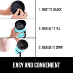 GORILLA GRIP Dog Water Bottle, Portable Water Bowl Dispenser for Dogs, 20 oz Leak Proof Pet Travel Squeeze Bottles, Food Grade Silicone, Puppy Essentials, Hiking Camping Trip Accessories, Turquoise