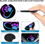 Car Coasters for Cup Holders,2 Pack Love Dog Paw Car Coasters,2.75" Universal Size Anti Slip Rubber Mat,Automotive Cup Holder Decal Decor Accessories,Dog Lovers Gifts for Women,Men,Mom