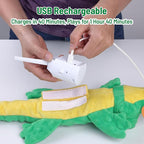 Alligator Interactive Dog Toys, Motion Activated Plush Dog Toys to Keep Dogs Busy, Wiggling Tail Interactive Dog Toy for Small/Medium/Large Dogs, USB Rechargeable Puppy Toys