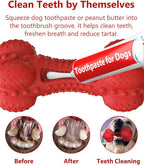 SCHITEC Squeaky Dog Chew Toy for Aggressive Chewers Large Breed, Tough Interactive Teething Rubber Bone for Big Medium Dogs