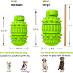 PIFFZEDO Dog Toys for Aggressive Chewers,Interactive Natural Rubber Chew & Squeaky Toy for Medium Breed Only(Not for Small Dog),Dog Toothbrush,Tough & Durable (Green,Medium)