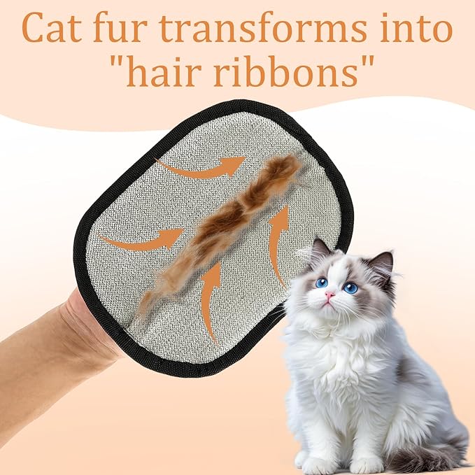 2pcs Cat&Dog Pet Hair Removal Gloves with 1Pcs Gold Medium-Sized Comb Pet Grooming Electrostatic Gloves Cat&Dog Hair for Sofa Clothing Curtain Carpet