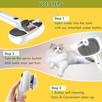 4 in 1 Cat Steam Brush, Self-Cleaning Pet Steam Brush with 2 Water Spray Modes, Large Capacity Tank, Steaming Dog Brush for Shedding,Massaging,Cleaning,Grooming
