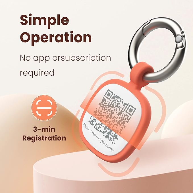 Pawaii QR Code Pet ID Tag, Silent Silicone Dog ID Tag, Modifiable Pet Online Profile, Free Online Pet Page Emergency Contact, Scan QR Receive Instant Pet Location Alert Email, 1Pack (Bright Red)