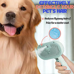 Pet Steam Brush for Cats Dogs, 3-in-1 Cat Grooming Tool with Water Spray and Quick Hair Release Button, Hair Removal Comb for Shedding, Steamy Brush (White)