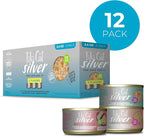 Tiki Cat Silver Variety Pack, Immune System Support Formulated for Older Cats Aged 11+, Senior Wet Cat Food, 2.4 oz. Can (12 Count)