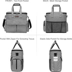 Modoker Dog Travel Bag, Weekend Pet Travel Set for Dog and Cat, Airline Approved Tote Organizer with Multi-Function Pockets, 2 Food Storage Containers, 2 Collapsible Bowls, 1 Feeding Mat (Grey)