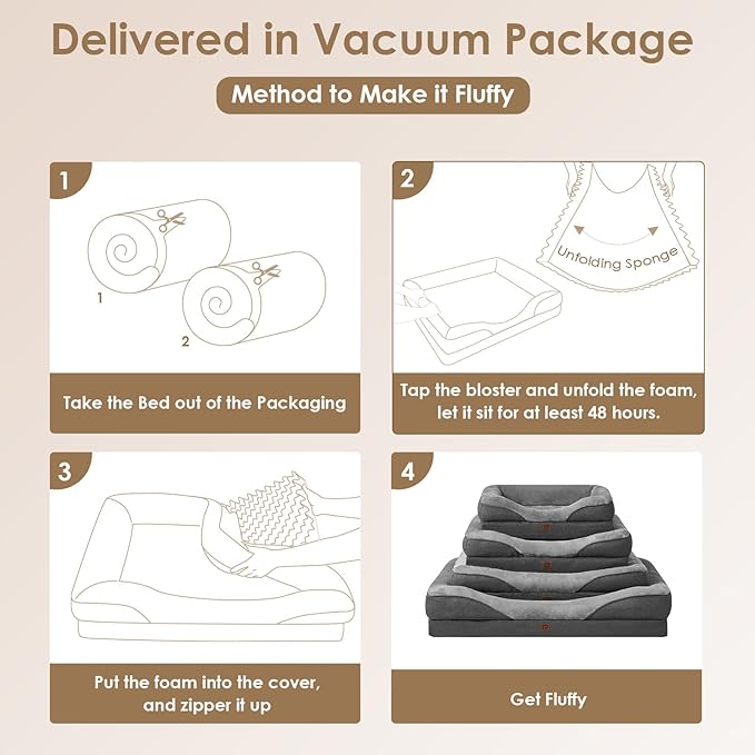 EHEYCIGA Memory Foam Dog Bed for Medium Size, Orthopedic Dog Sofa with Sides and Waterproof Liner, Washable Bolster Pet Bed Couch with Removable Cover, 30x20x6.5 Inch, Grey