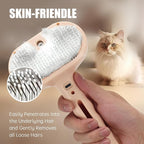 3-in-1 Pet Steam Brush, Grooming Comb with Water Tank for Cats and Dogs, Long and Short Hair (Pink)