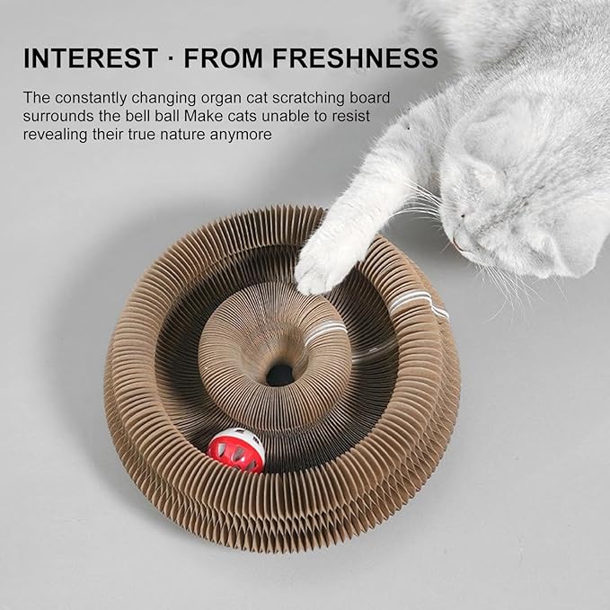 Cat Scratcher,Magic Organ Cat Toy,Cat Scratcher for Grinding Claw Cardboard Cat Toys,Interactive Scratch Pad with Toy Ball