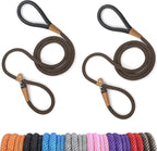 lynxking 6 FT Dog Leash Slip Lead 2 Pack Strong Heavy Duty Braided Dog Training Leash No Pull Training Lead Leashes for Medium Large and Small Dogs