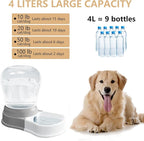 1 Gallon Automatic Dog Water Bowl Dispenser,Large Capacity Water Feeder for Cats and Dogs, BPA-Free,1 Gallon Grey