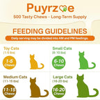 Cat Multivitamin - 500 Chews Crunchy & Creamy Cheese Core, Cat Vitamins + Taurine for 8-in-1 Support - Immune, Urinary, Heart, Skin & Coat, Eyes, Brain, Bone for Cats Kittens - Egg Yolk Flavor