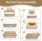 Heavy Duty Cardboard Cat Scratcher Box, Cat Bed with Double-Sided Cardboard Scratch Pad, Interactive Hole Design, Scratch Lounge Bed Suitable for Cats to Rest(Cat Pattern)