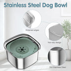 UPSKY 3L Dog Water Bowl 101oz Stainless Steel Dog Bowl No Spill Large Capacity Dog Food Water Bowl Slow Water Feeder, Spill Proof Pet Water Dispenser Vehicle Carried Travel Water Bowl