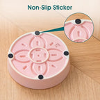 vancasso Ceramic Slow Feeder Dog Bowls, Puzzle Dog Food Bowls with Floral Maze, Anti -Slip Pet Food Dish for Small Breed, 0.6 Cups, Pink