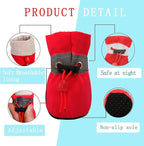 YAODHAOD Dog Shoes for Hot Pavement, Anti-Slip Sole Dog Boots & Paw Protector for Summer, Reflective Straps Dog Booties for Small Medium Dogs, Indoor Use 4PCS (Red,Size: 2)
