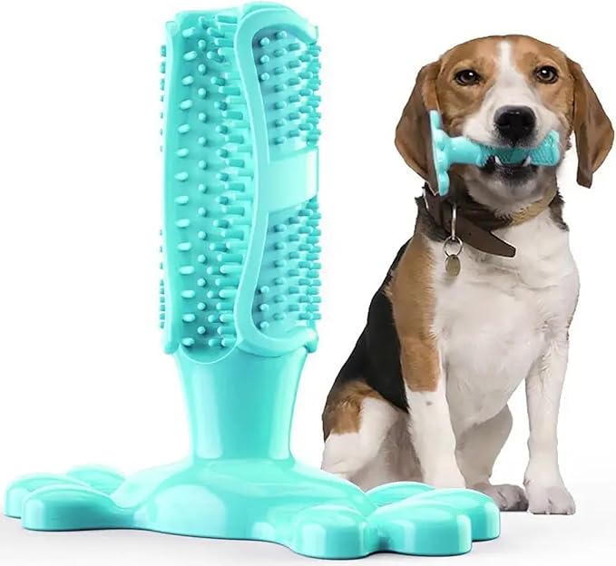 Chew Toy for Dog Toothbrush Stick Dog Toys for Aggressive Chewers Interactive Toys Treats Tough Toy to Keep Them Busy Chew for Small Dogs (Blue, L)