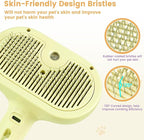 3 in 1 Cat Steam Brush, Pet Spray Hair Removal Comb for Shedding & Grooming, Water Brush for Cats Dogs Small Animals Long Short Haired with One-Click Release Button(Yellow)