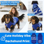 Ultra-Soft & Warm Christmas Dachshund Sweater, Fall Knitted Mini Dachshunds Sweaters with Pullover Turtleneck, Winter Weiner Clothes for Small Dog, Puppy Halloween Outfit for Girl Boy Dogs(Blue, XS)