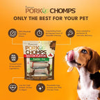 Pork Chomps Baked Pork Skin Dog Chews, 11-inch Knots, Bacon Flavor Strip, 4 Count