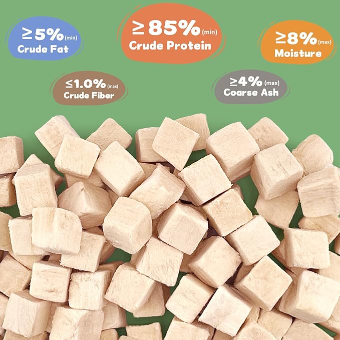 Freeze Dried Chicken Cat and Dog Treats 14.2 OZ – Single Ingredient Chicken Meat High Protein, Bite-Sized Pet Training Snacks or Food Topper for Small Dogs Cats