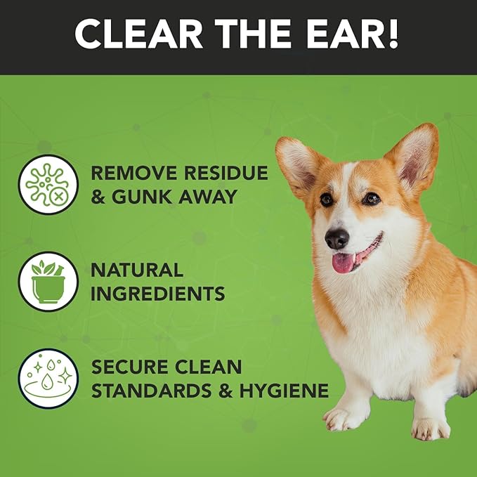 NOVEHA - Dog Ear Cleaner Wipes, Daily Ear Cleaner for Dogs & Cats - Stop Ear Itching with Aloe, Eucalyptus & Witch Hazel Ear Wipes for Dogs - for Odor Control, Dirt and Wax Removal, Unscented (300 Ct)