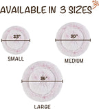 Friends Forever Donut Dog Bed Faux Fur Fluffy Calming Sofa For Large Dogs, Soft & Plush Anti Anxiety Pet Couch For Dogs, Machine Washable Coco Pet Bed with Non-Slip Bottom, 36"x36"x8" Pink